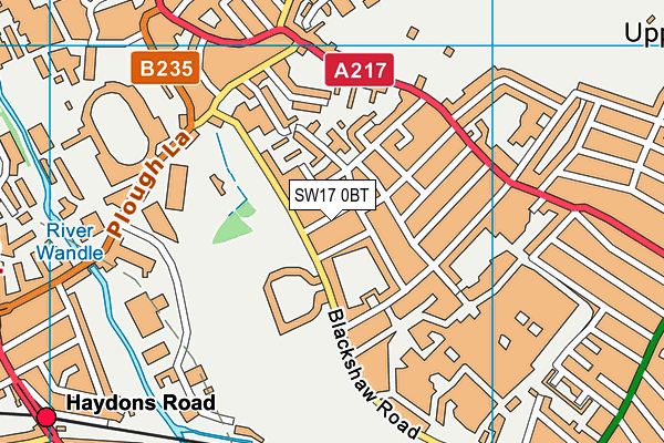 SW17 0BT map - OS VectorMap District (Ordnance Survey)