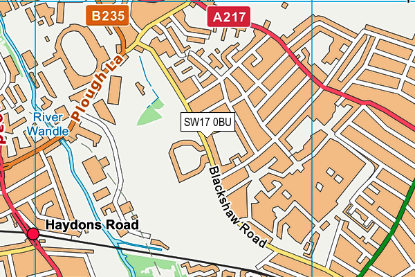 SW17 0BU map - OS VectorMap District (Ordnance Survey)