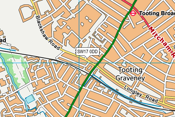 SW17 0DD map - OS VectorMap District (Ordnance Survey)