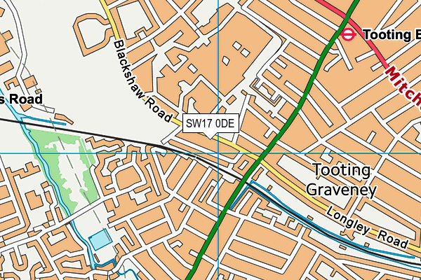 SW17 0DE map - OS VectorMap District (Ordnance Survey)