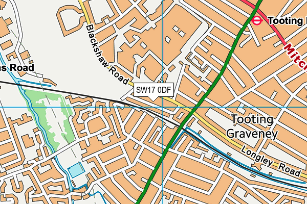 SW17 0DF map - OS VectorMap District (Ordnance Survey)
