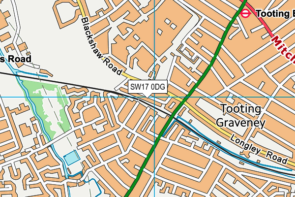 SW17 0DG map - OS VectorMap District (Ordnance Survey)