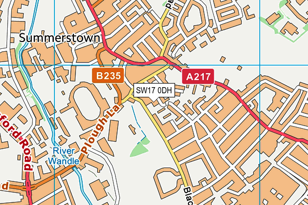 SW17 0DH map - OS VectorMap District (Ordnance Survey)