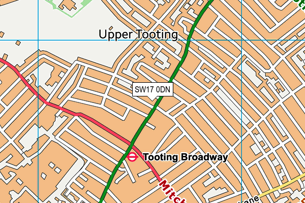 SW17 0DN map - OS VectorMap District (Ordnance Survey)