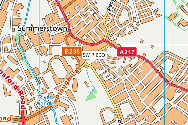 SW17 0DQ map - OS VectorMap District (Ordnance Survey)