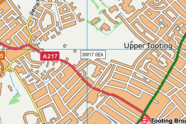 SW17 0EA map - OS VectorMap District (Ordnance Survey)