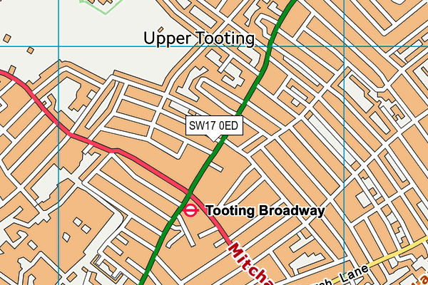 SW17 0ED map - OS VectorMap District (Ordnance Survey)