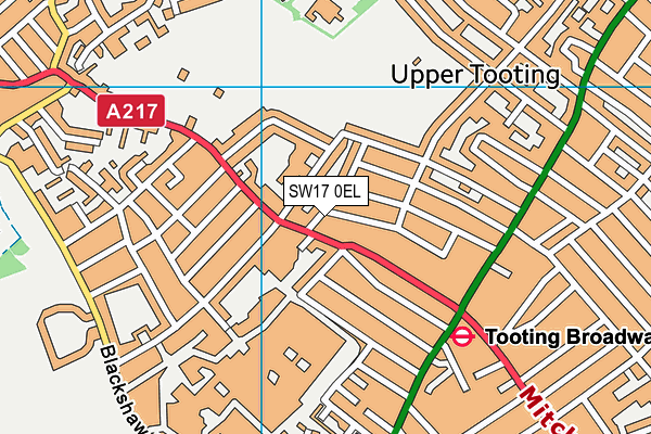 SW17 0EL map - OS VectorMap District (Ordnance Survey)