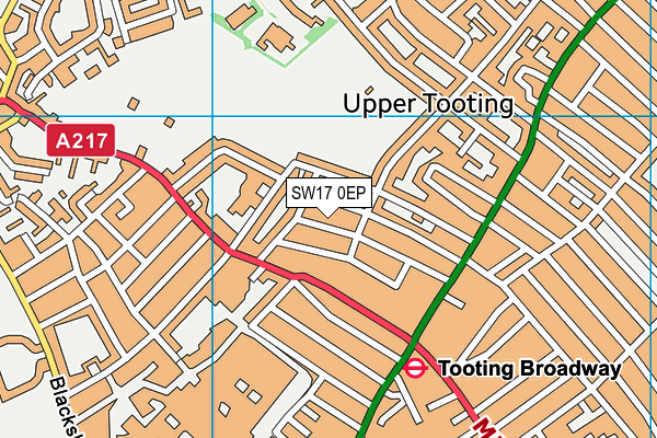 SW17 0EP map - OS VectorMap District (Ordnance Survey)