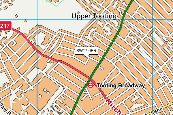 SW17 0ER map - OS VectorMap District (Ordnance Survey)