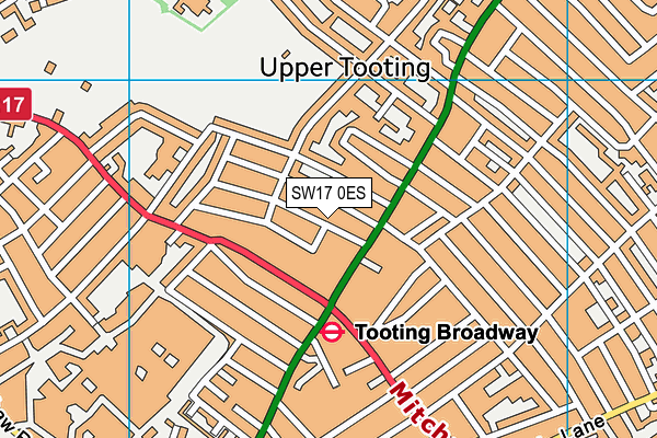 SW17 0ES map - OS VectorMap District (Ordnance Survey)