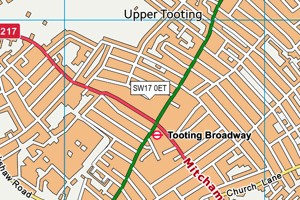 SW17 0ET map - OS VectorMap District (Ordnance Survey)