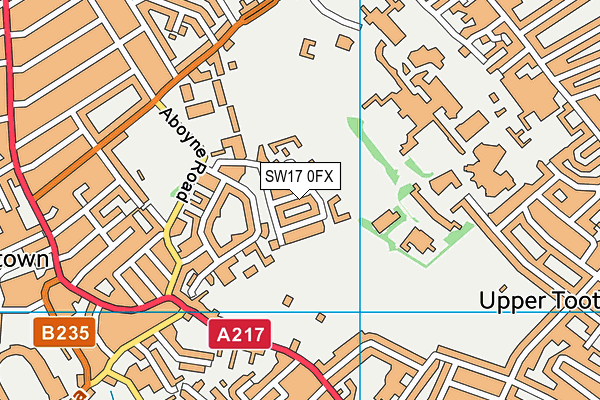 SW17 0FX map - OS VectorMap District (Ordnance Survey)