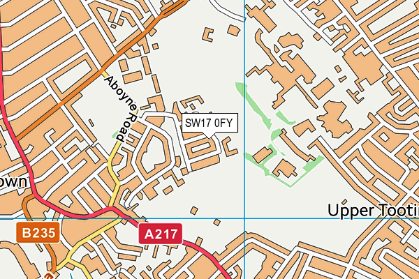 SW17 0FY map - OS VectorMap District (Ordnance Survey)