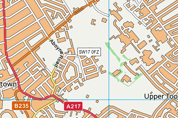 SW17 0FZ map - OS VectorMap District (Ordnance Survey)