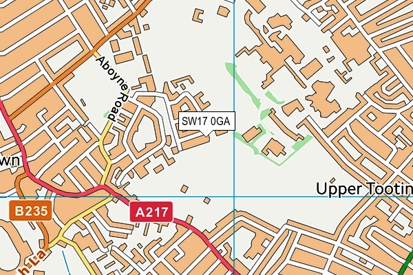 SW17 0GA map - OS VectorMap District (Ordnance Survey)