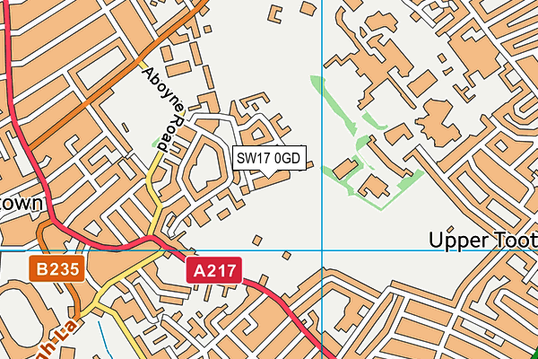 SW17 0GD map - OS VectorMap District (Ordnance Survey)