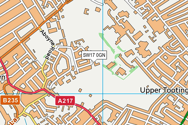 SW17 0GN map - OS VectorMap District (Ordnance Survey)