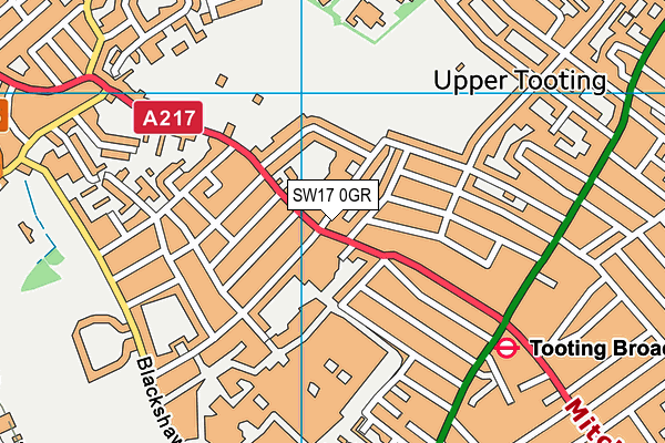 SW17 0GR map - OS VectorMap District (Ordnance Survey)