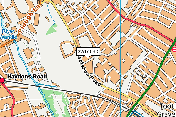 SW17 0HD map - OS VectorMap District (Ordnance Survey)