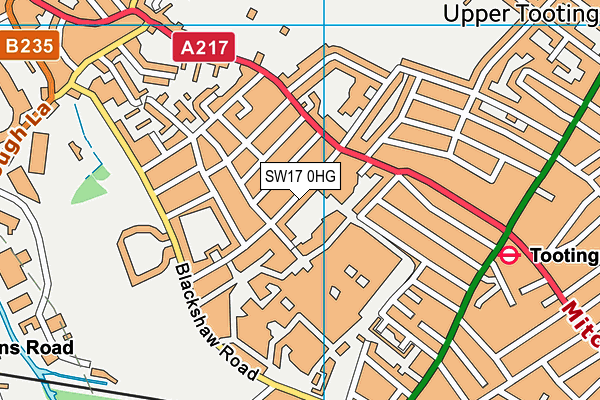 SW17 0HG map - OS VectorMap District (Ordnance Survey)