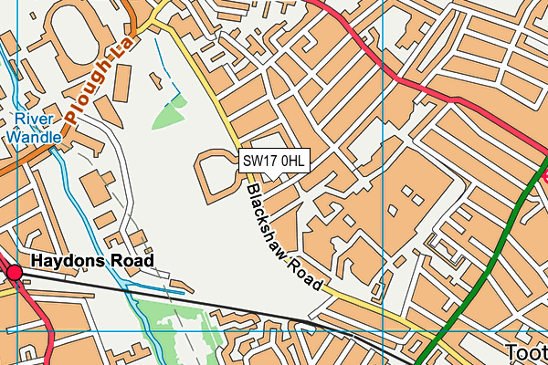 SW17 0HL map - OS VectorMap District (Ordnance Survey)