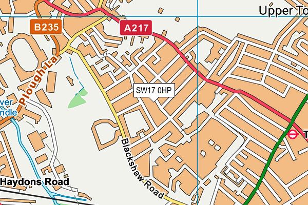 SW17 0HP map - OS VectorMap District (Ordnance Survey)