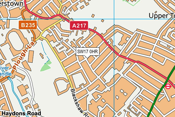 SW17 0HR map - OS VectorMap District (Ordnance Survey)