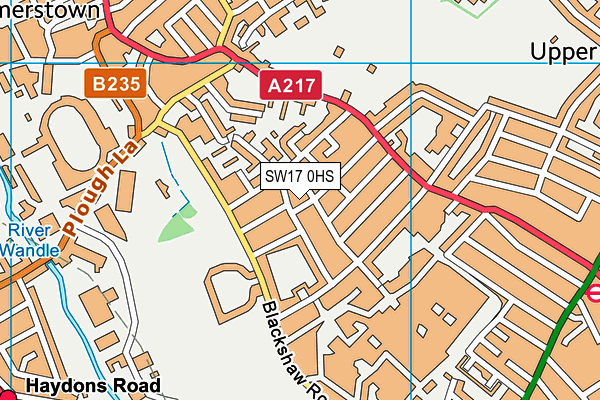 SW17 0HS map - OS VectorMap District (Ordnance Survey)