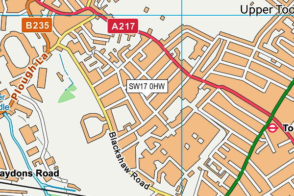 SW17 0HW map - OS VectorMap District (Ordnance Survey)