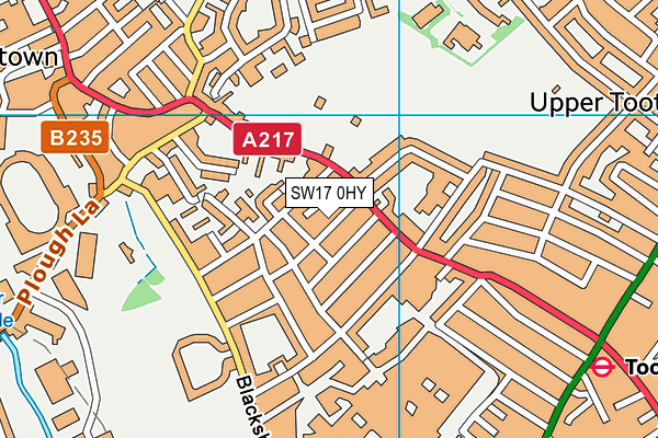 SW17 0HY map - OS VectorMap District (Ordnance Survey)