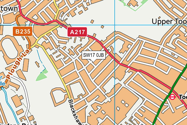 SW17 0JB map - OS VectorMap District (Ordnance Survey)