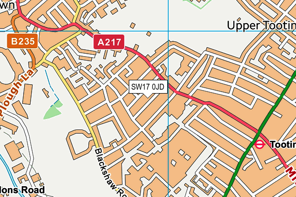 SW17 0JD map - OS VectorMap District (Ordnance Survey)