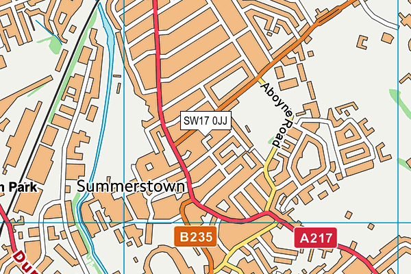 SW17 0JJ map - OS VectorMap District (Ordnance Survey)