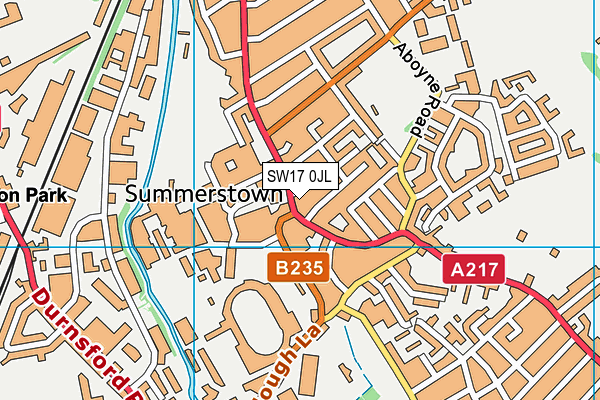 SW17 0JL map - OS VectorMap District (Ordnance Survey)