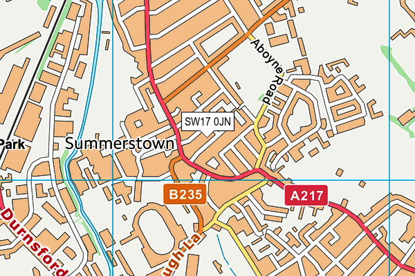 SW17 0JN map - OS VectorMap District (Ordnance Survey)