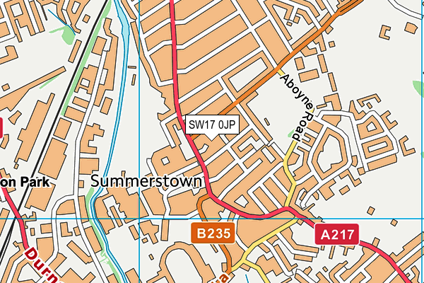 SW17 0JP map - OS VectorMap District (Ordnance Survey)