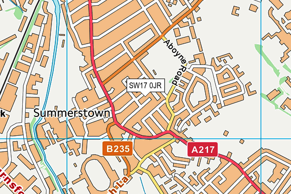 SW17 0JR map - OS VectorMap District (Ordnance Survey)