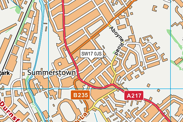 SW17 0JS map - OS VectorMap District (Ordnance Survey)