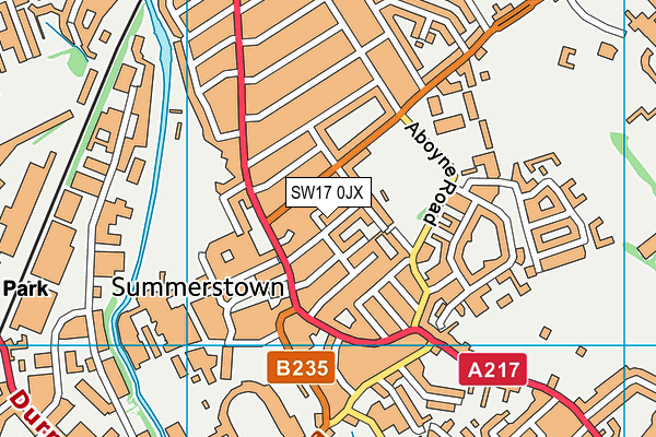 SW17 0JX map - OS VectorMap District (Ordnance Survey)