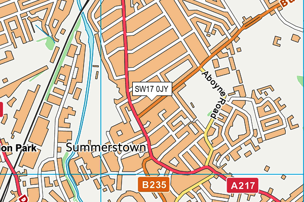 SW17 0JY map - OS VectorMap District (Ordnance Survey)