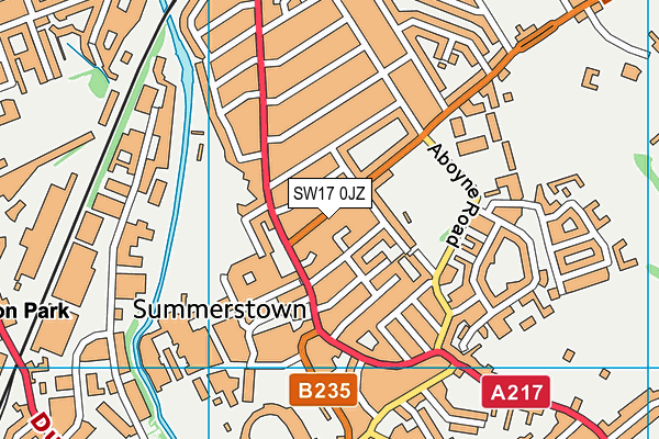 SW17 0JZ map - OS VectorMap District (Ordnance Survey)