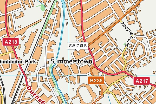 SW17 0LB map - OS VectorMap District (Ordnance Survey)