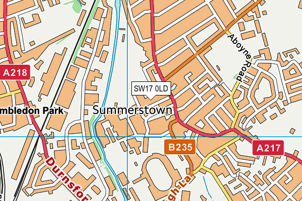 SW17 0LD map - OS VectorMap District (Ordnance Survey)