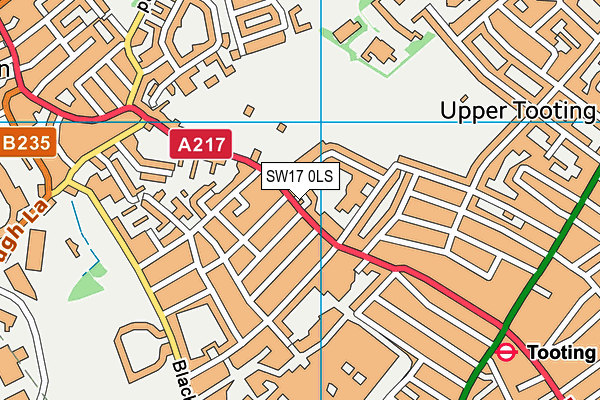 SW17 0LS map - OS VectorMap District (Ordnance Survey)