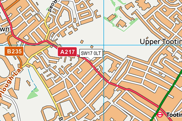 SW17 0LT map - OS VectorMap District (Ordnance Survey)