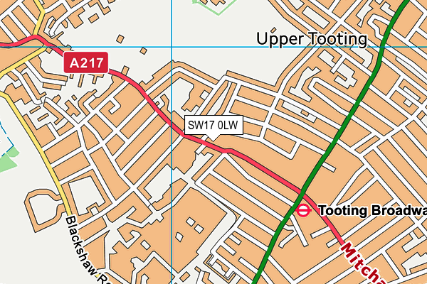 SW17 0LW map - OS VectorMap District (Ordnance Survey)