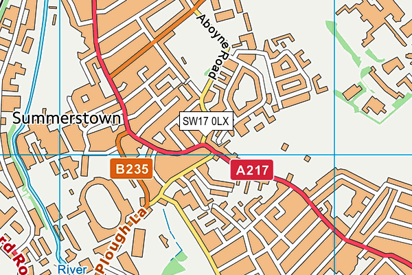 SW17 0LX map - OS VectorMap District (Ordnance Survey)