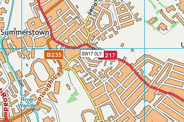 SW17 0LY map - OS VectorMap District (Ordnance Survey)