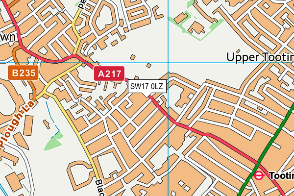 SW17 0LZ map - OS VectorMap District (Ordnance Survey)